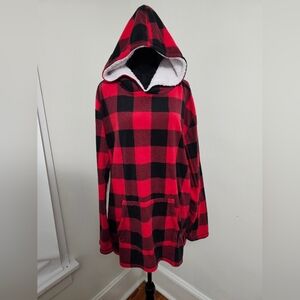 The Place Red and Black Plaid Hoodie Unisex